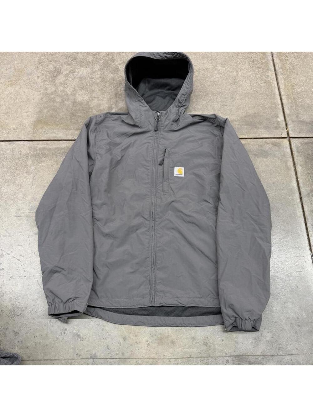vintage carhartt rain defender grey full zip jacket size small